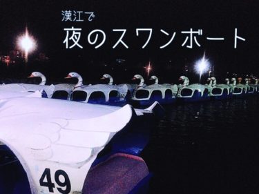 漢江で夜のスワンボート